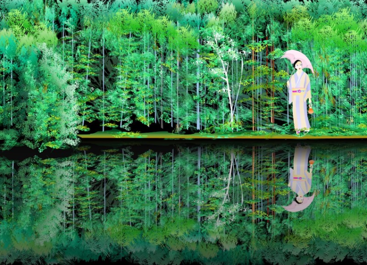 Excel art - Japanese landscape by Tatsuo Horiuchi
